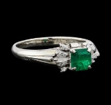 0.60 ctw Emerald and Diamond Ring - Platinum