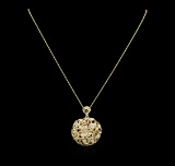 14KT Yellow Gold 1.85 ctw Diamond Pendant With Chain