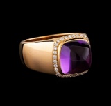 Fred of Paris Pain De Sucre Amethyst and Diamond Ring - 18KT Pink Gold