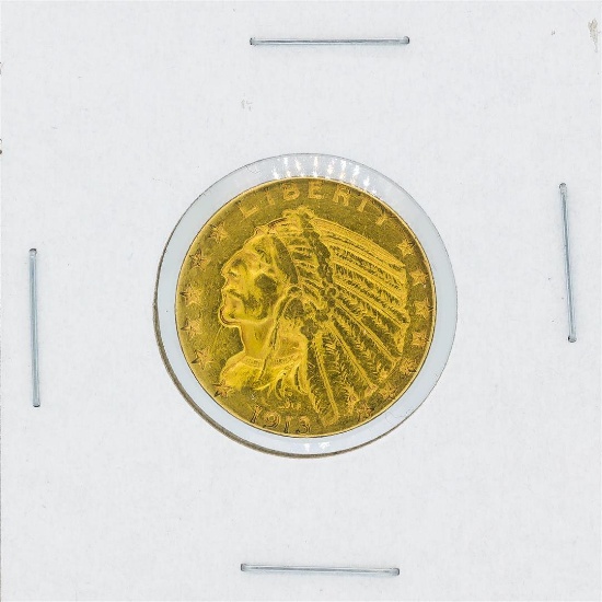1913-S $5 Indian Head Half Eagle Gold Coin