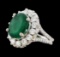 4.70 ctw Emerald and Diamond Ring - 14KT White Gold