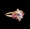 2.40 ctw Kunzite, Tourmaline and Diamond Ring - 14KT Rose Gold