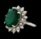7.78 ctw Emerald and Diamond Ring - 14KT White Gold