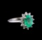 2.30 ctw Emerald and Diamond Ring - 14KT White Gold