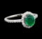 1.99 ctw Emerald and Diamond Ring - Platinum