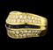 1.24 ctw Sapphire and Diamond Ring - 18KT Yellow Gold