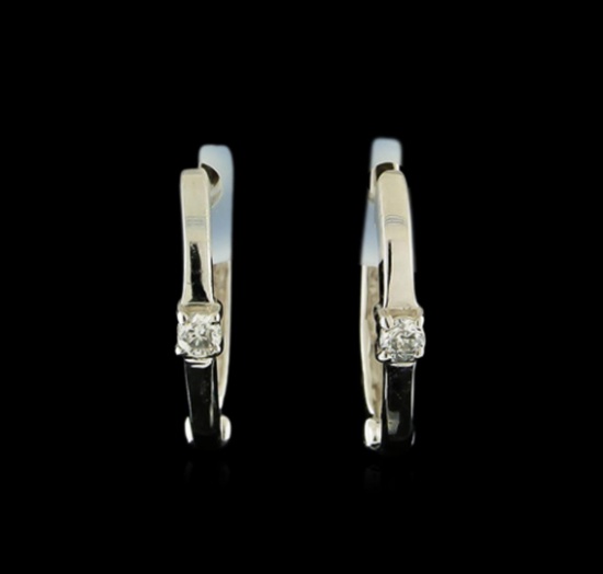 0.04 ctw Diamond Earrings - 14KT White Gold