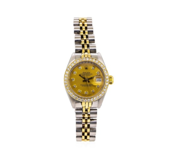 Rolex 14KT Two-Tone Diamond DateJust Ladies Watch