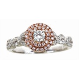 0.57 ctw Diamond Ring - 14KT White and Rose Gold