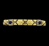 3.65 ctw Sapphire And Diamond Bracelet - 14KT Yellow Gold