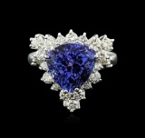 14KT White Gold 4.82 ctw Tanzanite and Diamond Ring