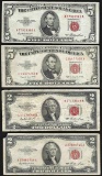 Lot of (2) 1953 $2 and (2) 1953 $5 Legal Tender Notes