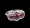 1.67 ctw Ruby and Diamond Ring - 14KT White Gold