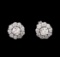 1.24 ctw Diamond Earrings - 14KT White Gold