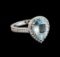 2.94 ctw Aquamarine and Diamond Ring - 14KT White Gold