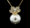 30mm Seashell Crystal Star Pendant - Gold Plated