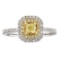 0.68 ctw Yellow and White Diamond Ring - 18KT White and Yellow Ring