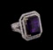 14KT Two-Tone 11.31 ctw Amethyst and Diamond Ring