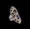 14KT White Gold 1.98 ctw Sapphire and Diamond Ring