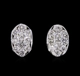 0.90 ctw Diamond Earrings - 14KT White Gold