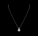 0.53 ctw Diamond Pendant With Chain - 14KT White Gold