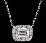14KT White Gold GIA Certified 1.70 ctw Diamond Necklace