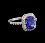 14KT White Gold 1.97 ctw Tanzanite and Diamond Ring