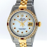 Rolex Two Tone Diamond and Ruby DateJust Men's Watch