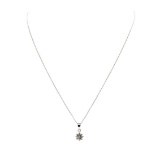 0.25 ctw Diamond Pendant with Chain - 14KT White Gold