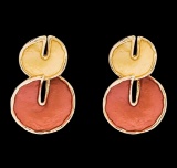 Double Circle Dangle Earrings - Rose Gold Plated