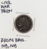 1863 Civil War Token Broas Bro Army and Navy New York