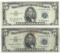 1953 $5 Silver Certificate Currency Lot of 2