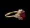 2.53 ctw Ruby and Diamond Ring - 14KT Yellow Gold