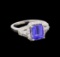 14KT White Gold 2.29 ctw Tanzanite and Diamond Ring