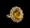 14KT Yellow Gold 8.56 ctw Citrine and Diamond Ring