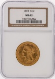 1894 NGC MS62 $10 Liberty Head Eagle Gold Coin