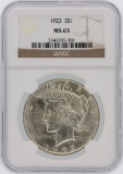 1923 NGC MS63 Peace Silver Dollar