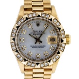 Rolex 18KT Gold President Diamond Ladies Watch