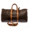 Louis Vuitton Monogram Canvas Leather Keepall 55 cm Bandouliere Duffle Bag Lugga