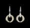 0.33 ctw Diamond Earrings - 14KT Yellow and White Gold