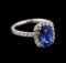 2.11 ctw Tanzanite and Diamond Ring - 14KT White Gold