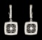 0.76 ctw Diamond Dangle Earrings - 14KT White Gold