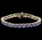 14KT Yellow Gold 17.40 ctw Tanzanite Bracelet