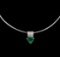 3.02 ctw Emerald and Diamond Pendant - 18KT White Gold
