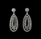 3.21 ctw Diamond Dangle Earrings - 14KT White Gold