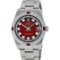 Rolex Stainless Steel Diamond and Ruby DateJust Midsize Watch