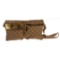 Gucci White Brown Canvas Leather Monogram Waist Belt Bag