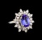 14KT White Gold 3.07 ctw Tanzanite and Diamond Ring