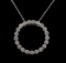 14KT White Gold 1.69 ctw Diamond Pendant With Chain