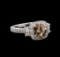 1.18 ctw Morganite and Diamond Ring - 14KT White Gold
